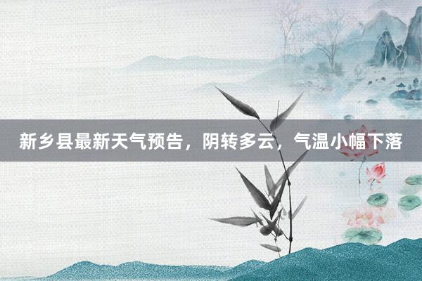 新乡县最新天气预告，阴转多云，气温小幅下落